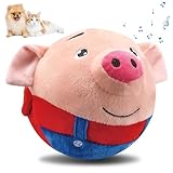 Nizirioo Aktives Bewegendes Haustier Plüschspielzeug, Hundespielzeug Futter Ball, Ungiftig Bissfest IQ Trainingsball für Hunde (Rotes Schwein)