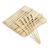 100 Stück Spieße Fingerfood, Holzspieße Schaschlikspieße Holz, Bambus Grillspieße Cocktailspieße Häppchen Für Buffet, Grills, Grill, Snacks, Obst Und Basteln (Größen 12cm)