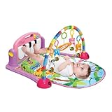 HIUME Spielbogen Spielmatte Baby, Klavier Matte Treten und Spielen, spielbogen baby für Kleinkinder mit Melodie, Spielzeug für 0-3-6-9-12Monate Jungen, Mädchen(‎Rosa)…