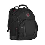 WENGER Synergy Pro Ballistic Laptop-Rucksack mit Tabletfach, Notebook bis 16 Zoll, Tablet bis 10 Zoll, Organizer, 30 l, Damen Herren, Büro Business-Reisen Uni, Schwarz, 605074