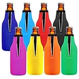 Flasche Flaschenkühler, 8 Stück Bierflaschenkühler, Bierkühler mit Reißverschluss, Kühlmanschette für Flaschen, Dosenkühler für Bier, Getränke, Kühler 8 Colors 330ml