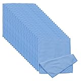 PATIKIL Brillenputztuch 20 x 20 cm 24 Stück Mikrofaser-Brillenputztücher Weiche Saugfähige Tücher Für Kameraobjektive Brillen Bildschirme Smartphones Smart Devices Blau