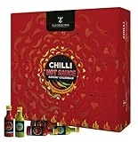 Hot Sauce Adventskalender 2023 – 24 Tage Chili Sauce Adventskalender Adventskalender 2023 für Männer Hot Sauce Set Schokoladenfreier Adventskalender für Frauen Chili Challenge Hot Sauce (Rot)