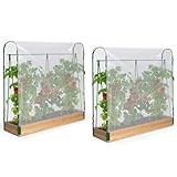 IDMarket Duo Tomatenhaus mit Plane und Ständer