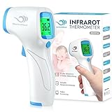 BerkeMed Fieberthermometer Kontaktlos,Infrarot Stirnthermometer,Fieberthermometer Baby,für Babys Kinder und Erwachsene, Digital Thermometer Fieber,Sofortige Genaue Messwerte, LCD Anzeige,Weiß_Blau