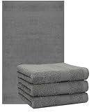 Betz 4 Stück Handtücher Premium 100% Baumwolle 4 Handtücher Farbe anthrazit