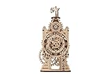 UGEARS Old Clock Tower 3D-Holzpuzzle – Mechanischer Holzmodellbausatz zum Bauen – DIY-Puzzleuhr-Spielzeug mit Drehmechanismus – Denksport-Bauset für Erwachsene und Kinder