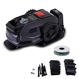 Scheppach Black Edition Rasenmähroboter RRMA500APP brushless | Rasenfläche 500 m² | Schnittbreite 160 mm | Schnitthöhe 20 – 50 mm | Steigungen bis zu 25% möglich | inkl. Zubehör