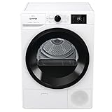 Gorenje DNE83/GN Wärmepumpentrockner, 8kg Kapazität, 16 Programme, Auto Drain, Made in EU, Nature Dry, Fast 89min, Twin Air, Sportprogramm, Daunenprogramm, Kindersicherung, weiß