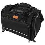 Transportbox Katze Hund Katzentransportbox Hundetasche Kleine Hunde Katzen Transportboxen Hundetragetasche Tragetasche Hund Katzentasche Katzenbox Transportbox Carrier (Schwarz 51 x 36 x 33 cm)