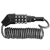 ROCKBROS Kabelschloss max. 150cm Helmschloss Fahrradschloss Bike Lock Zahlenschloss mit 4 Stellig Code Kinderwagenschloss, Skischloss, Snowboardschloss