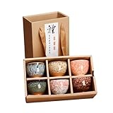 YININGDIANZI 6 Stück Keramik Trinkgeschirr Teegeschirr Chinesisches Kung Fu Tee Set Teetasse Sake Cups 50ml Master Cup Kleine Teeschalen Dekor Geschenk
