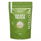 Erbsenprotein + Reisprotein Neutral 1 kg - Veganes Eiweißpulver ohne Soja, Zucker, Laktose und Süßstoff, Sucralose - Natural Protein 1000 g - 77% Eiweiß