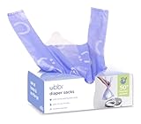 Ubbi Disposable Nappy Sacks, Lavender Scented, Easy-To-Tie Tabs, Baby Nappy Disposal or Pet Waste Bags, 200 Count