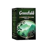 GREENFIELD JASMINE DREAM | Grüner tee lose | Natürlicher Chinesischer Jasmin Grüntee | Aromatisierter Grüner Blatttee mit Jasmin | Kosher | Glutenfrei | Jasmine Green Tea | Lose Leaf | 200g