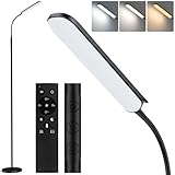 TRUMPETS 18W Stehlampe LED Dimmbar 2000LM mit Fernbedienung Unendliche Farbtemperatur & lineare Leuchtdichte, 360° Flexibler Schwanenhals,1 Hour Timer, floor lamp für Wohnzimmer Schlafzimmer (18W-B1)