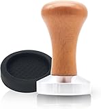 AMJKEJI Kaffee Tamper 51mm Espresso Tamper Kaffeestampfer aus Edelstahl Tampermatte für Perfekten Espresso Barista-Werkzeug Design, Kaffee Tamper Set für Cafes und Kaffeeliebhaber