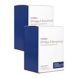 medpex Omega-3 Konzentrat Duo – 2x120 Kapseln – Mit 300 mg EPA & 215 mg DHA – Für Herzfunktion, Gehirn & Zellschutz