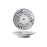 Keramik-Suppenteller, handbemalt, blau-weiß, flach, für Zuhause, frisch und exquisit, Persönlichkeit, Blau und Weiß, 27,9 cm