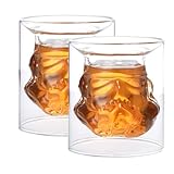 Culcenor Whisky Gläser, Glas Craft Becher, Weinglas Becher für Zuhause für Scotch Bourbon Vater Kleine Geburtstags Weihnachts Valentins Kristallglas Geschenk (A-2PCS)