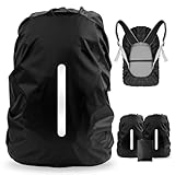 LAMA Rucksack Regenschutz wasserdichte 2 Stück Schulranzen Regenhülle mit Reflexstreifen Verstellschnalle für Wandern Klettern Camping Radfahren Reisen Outdoor Aktivitäten S 18L-25L