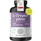 NATURE LOVE® L-Tryptophan - 240 Kapseln, laborgeprüft, hochdosiert mit 500 mg je Tagesdosis, vegan und in Deutschland produziert - ohne unnötige Zusätze