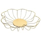 Mobestech Eiserner Obstkorb dekorative Obstschale Obstkorb aus Draht Obstkorb für die Küche Obstregal Bauernkorb mit Obst Arbeitskorb Obstschalen Metallkörbe für Haushaltszwecke Eisen Golden