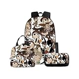 Sp𝒓u𝒏𝒌𝒊 Schulrucksack 3 Teiliges Set,Kinderrucksäcke Mädchen Jungen Leicht Backpack,Musikspiele Sp𝒓u𝒏𝒌𝒊 Characters Rucksack Teenager,Schultaschen Schulbedarf Buchtasche Geschenk(#O)