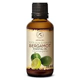 Bergamotte Ätherisches Öl 50ml - Citrus Bergamia - Reines Bergamotteöl für Schönheit - Aromatherapie - Haare & Haut - Duftlampe - Diffuser - Sauna - Dampfbad - Aromaöl - Duftöl