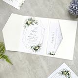 JOACHUUY 20 Sets dreifach gefaltete Hochzeitseinladungskartenhalter, Einladungstaschen-Umschläge für Hochzeit, Brautparty, Geburtstag, Geschäft.