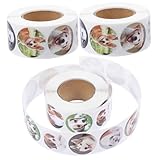 PartyKindom 3 Rollen Selbstklebende Siegelaufkleber Runde Haftetiketten zum Verschließen von Verpackungen Multifunktionale Belohnungssticker für Schule Büro und Geschenkverpackung