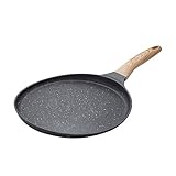 Grendly Antihaftbeschichtete Crêpe-Pfanne mit Granitbeschichtung, Dosa-Pfanne zum Kochen, Flache Pfanne für Tortillas, Omelette, Pfannkuchenmaschine