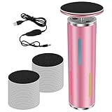 Elektrischer Hornhautentferner,Hornhaut Entfernen Fuß Elektrisch mit 60 Ersatzschleifpapier,Elektronische Fußfeile mit Einstellbarer Geschwindigkeit,Fußpflege Pediküre für Tote Haut(Rosa)