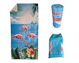 Ranzini Strandhandtuch Badetuch Flamingo 180x90cm strukturiert