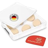 RoyalFay® Pizzaballenbox – Made in Germany – Gärbox 30x40x8 cm mit Deckel – lebensmittelechte & BPA-freie Teigbox für Pizzateigballen – stapelbar & robust – (weiß)