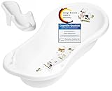 Funny Farm weiß Baby Badewanne XXL 100 cm mit Stöpsel + Badesitz