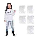 OUOQI 5 Stück Regenponchos,Schutzkleidung Regencape,Einweg-Regenmantel,Transparent Wasserdicht Regenponcho mit Kapuze und Ärmeln für Kinder,Portable regencape für Reise,Camping,zur Schule gehen