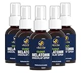 VITACTIV Melatonin Einschlafspray - Pfefferminze & Limette - 1925 Tage Vorrat, Hochdosiert - Melatonin Spray plus Passionsblumen Extrakt, Vitamine B1 und B6 - Zuckerfrei & Vegan - 250ml Sofort-Spray