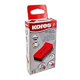 Kores - Roter Magnetischer Whiteboard Schwamm für Schule, Büro und Zuhause, Trocken Wischen, Leichtgewichtig und Ergonomische Form, 100 x 70 x 20mm, 1 Stück Packung