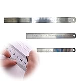 3 Stück Edelstahl Lineale Metall Lineal Präzisions Doppelseitenskala Kante Stahllineal Gerader Rand Lineal Metall Messwerkzeug für Engineering Lehre Zeichnungen Büro Schule 15cm/20cm/30cm,Lineal