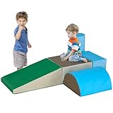 HOMCOM 5 TLG. Schaumstoff Bausteine Kinder Softbausteine Klettern Bauklötze Weiche Schaumstoffbausteine Riesenbausteine Schaumstoffblöcke Bausteinset Spielbausteine für Baby & Kleinkinder Mehrfarbig