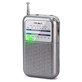 PRUNUS DE333 Mini Radio Batteriebetrieben, AM FM UKW Radio Klein Mittelwellenradio mit Exzellentem Empfang, mit Signalanzeige, Kleines Radios mit AAA-Batterie betrieben zum Spazierengehen, Camping.