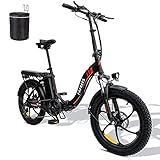 Fafrees [ Offiziell F20 E Bike Klappbar Fatbike mit 36V 15AH Akku für Pendeln, E-Bike Klapprad 20 Zoll Damen Elektrisches Fahrrad 250W, 25km/h Mountainbike Herren Shimano 7S 150kg (Schwarz)