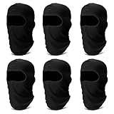 Finvizo 6 Stück Sturmhaube Skimaske: Atmungsaktive Balaclava UV-Schutz Sturmmaske für Herren Damen für Outdoor Sports Motorrad Fahrrad, Schwarz