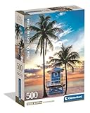 Clementoni Puzzle Collection - Miami Beach Florida 500 Stücke, Compact Box - Puzzle für Erwachsene 14-99 Jahre, Geschenk für Mann und Frau, Made in Italy, 35574