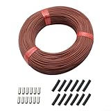 Gdfnmogo Fußbodenheizungskabel, 12 K Kohlefaser, Infrarot-Heizdraht mit 33 Ω/m Widerstand für Bodenheizungssysteme im Innenbereich, Silikonkautschuk-Isolierung, 200 °C Grenze (60 m)