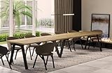 Endo-Moebel XXL Esstisch Lungo 130 cm - 405 cm erweiterbar Küchentisch bis 12 Personen Matt (Artisan Eiche)
