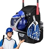 Baseball-Ausrüstungs-Rucksack – strapazierfähige Sporttasche, Schlägerhalter, belüftete Schuhtasche | Softball-Rucksack für Spieler, Männer, Kinder, Sportler, Outdoor-Spiele, Training, Schule oder