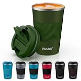 Tlater Kaffeebecher to Go, 13oz/380ml Thermobecher Kaffee to Go mit Deckel - Coffee to Go Becher - Doppelwandiger Vakuum-Edelstahl Kaffeebecher Thermo für Heiß- und Kaltgetränke, Kaffeewasser und Tee