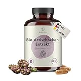 BIO Artischockenextrakt Kapseln hochdosiert, 3000 mg Tagesdosis, 2,5% Cynarin, rückstandskontrolliert, deutsche Herstellung, ohne Zusätze, Artischocken aus Frankreich, 270 x 700 mg, BIONUTRA®